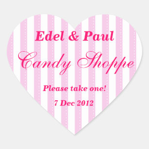 Roze Bruiloft Snoep Shoppe Sticker