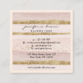Roze bruiloft speciale koekjesvrije bakkerij vierkante visitekaartje (Achterkant)