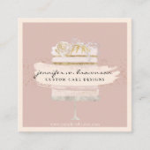 Roze bruiloft speciale koekjesvrije bakkerij vierkante visitekaartje (Voorkant)