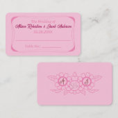 Roze Bruiloft Tafel Nummer plaats kaart Plaatskaartje (Voorkant / Achterkant)
