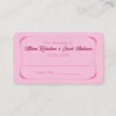 Roze Bruiloft Tafel Nummer plaats kaart Plaatskaartje (Voorkant)