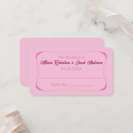 Roze Bruiloft Tafel Nummer plaats kaart Plaatskaartje