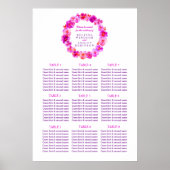 Roze bruiloft-tafel Planner 1-9 tafels Poster (Voorkant)