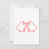 Roze bruiloft uitnodiging bellen en lint (Achterkant)