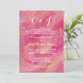 Roze bruiloft uitnodiging bruid's ouders hosting (Staand voorkant)