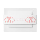 Roze bruiloft uitnodiging buik band klokken lint uitnodigingen wikkel (Voorkant Voorbeeld)