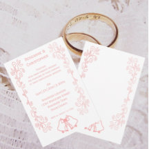 Roze bruiloft uitnodiging klokken scrollwork