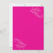 Roze bruiloft uitnodiging | Romantische bloemenbru (Achterkant)