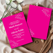 Roze bruiloft uitnodiging | Romantische bloemenbru