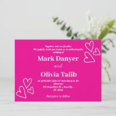 Roze bruiloft uitnodigingen | Romantisch en tijdlo (Staand voorkant)