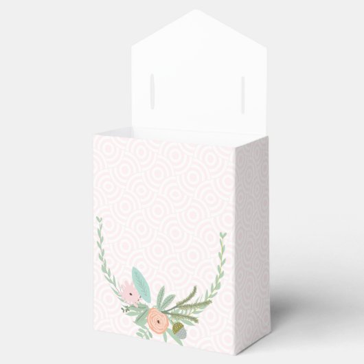 Roze bruiloft voor doos Uw foto's Monogram namen Bedankdoosjes (Geopend)