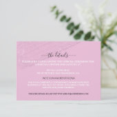 Roze bruiloft website floral Enclosure Kaart (Staand voorkant)