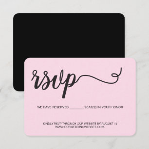 Roze Bruiloft website Gereserveerde stoelen voor u RSVP Kaartje