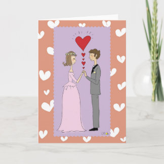 Roze bruiloft wenskaart kaart
