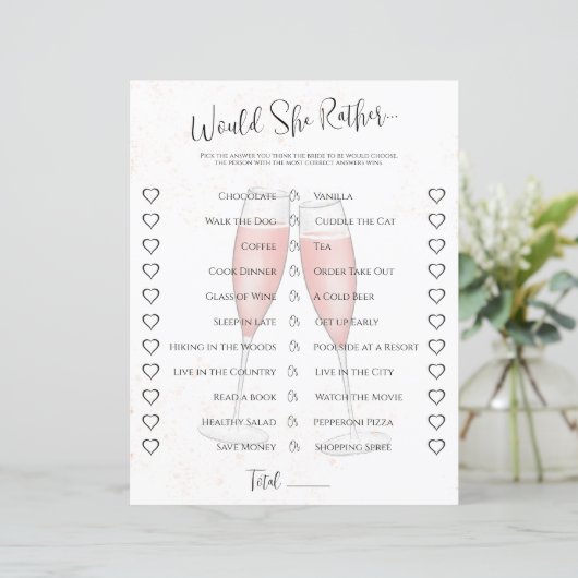 Roze bruiloft wil ze liever Vrijgezellenfeest spel (Staand voorkant)