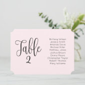 Roze bruiloft zitkaart. Blush landschap modern Kaart (Staand voorkant)