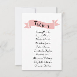 Roze bruiloft zitkaart. kaart