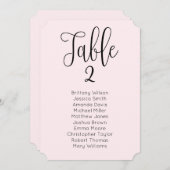 Roze bruiloft zitkaart. Moderne kalligrafie Kaart (Voorkant / Achterkant)