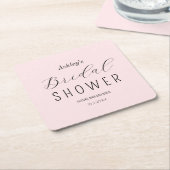 Roze Bruilofts Bruiloftslunch Kartonnen Onderzetters (Schuin)