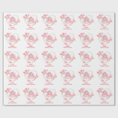 Roze Bruilofts Thee Party Rose Goud Bloem Naam Cadeaupapier (Vlak)