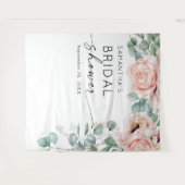 Roze Bruilofts-uitnodiging met Bloemenschildering  Wandkleed (Voorkant (horizontaal))