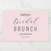 Roze Bruiloftsborrel Brunch   Sparkling Wijnetiket (Enkel label)
