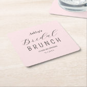 Roze Bruiloftsbrunch Papieren Coaster Kartonnen Onderzetters (Schuin)