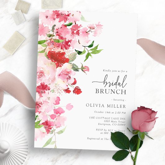 Roze Bruiloftsbrunch Uitnodiging