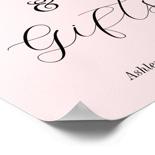 Roze Bruiloftscadeau Kaarten Geschenken Poster (Hoek)