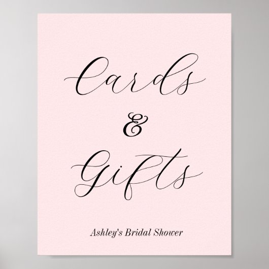 Roze Bruiloftscadeau Kaarten Geschenken Poster (Voorkant)