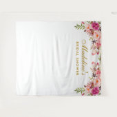 Roze Bruiloftsfeest Achtergrond | Fotohokje Prop Wandkleed (Voorkant (horizontaal))