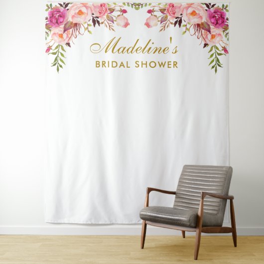 Roze Bruiloftsfeest Achtergrond | Fotohokje Prop Wandkleed (In situ)
