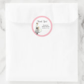 Roze Bruiloftsfeest Bedankt Stickers (Tas)