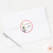 Roze Bruiloftsfeest Bedankt Stickers (Envelop)