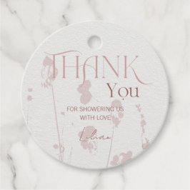 Roze Bruiloftsfeest Borrel Rond Bedanklabel Bedankjes Labels