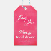 Roze Bruiloftsfeest Cadeaulabel (Voorkant)