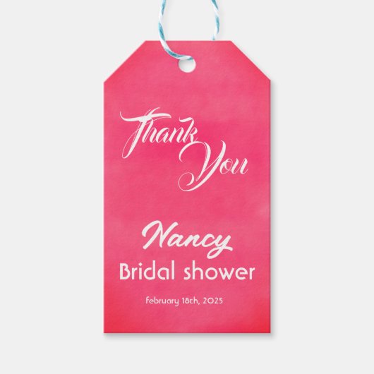 Roze Bruiloftsfeest Cadeaulabel (Voorkant)