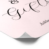 Roze Bruiloftsfeest Kaarten Cadeaus Poster (Hoek)