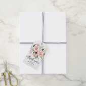 Roze Bruiloftsfeest met Bloemmotieven Cadeaulabel (Met Touw)