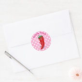 Roze Bruiloftsfeest Met Rode Hete Peper Diva Ronde Sticker (Envelop)