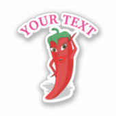 Roze Bruiloftsfeest Met Rode Hete Peper Diva Sticker (Voorkant)