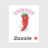 Roze Bruiloftsfeest Met Rode Hete Peperdiva Sticker (Vel)