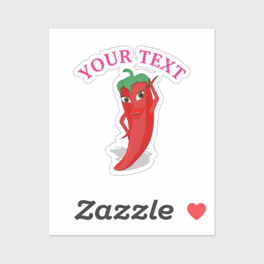 Roze Bruiloftsfeest Met Rode Hete Peperdiva Sticker (Vel)