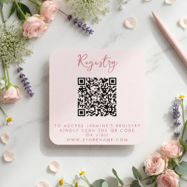 Roze Bruiloftsfeest QR-code Informatiekaartje