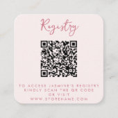 Roze Bruiloftsfeest QR-code Informatiekaartje (Voorkant)