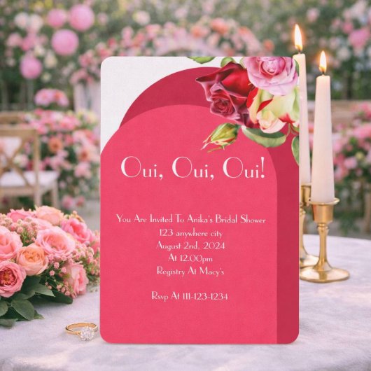 roze bruiloftsfeest uitnodiging