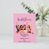 roze bruiloftsfeest uitnodigingen (Staand voorkant)