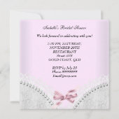 Roze Bruiloftsfeest Witte Kant Korset Kaart (Achterkant)