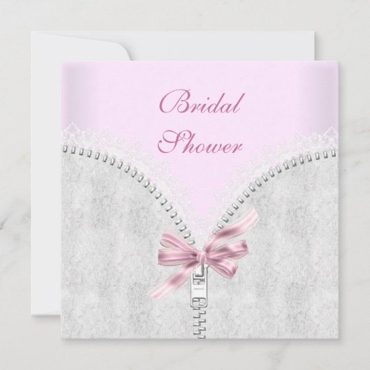 Roze Bruiloftsfeest Witte Kant Korset Kaart (Voorkant)