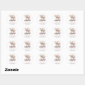 Roze Bruiloftslunch Favor Sticker (Vel)